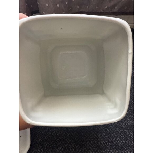 Vintage Ceramic Rice & Sugar Kitchen Canisters With Floral Design & Lids - Picture 15 of 16